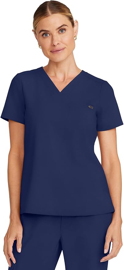 Healing Hands Women's Tops V-Neck Scrub Top Tuck-in with Welt Chest Pocket HH755