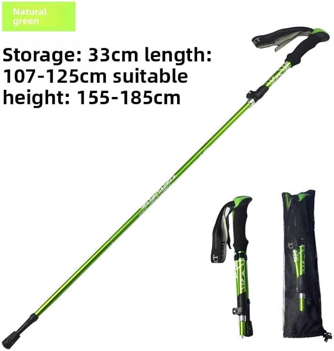 Collapsible Trekking Pole, 33-inch, Adjustable Hiking Staff with Ergonomic Handle