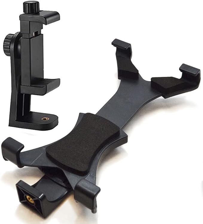 Acuvar Universal Tablet Tripod Mount Holder, Adjustable Stand Adapter for iPad, Samsung Galaxy Tab & Surface, Fits 8–11 Inch Tablets (Vertical & Horizontal) (3) Tablet Holder + Rotating Phone Mount