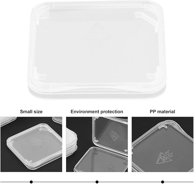Plastic Case 100 Pcs SD Card Holder - Plastic Transparent Carrying Storage Transparent Memory Card case Holder Carrying Box Storage Boxes Sd