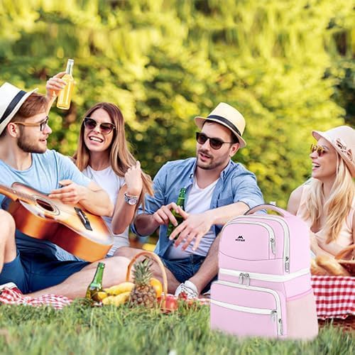 MATEIN Cooler Backpack, 26 Cans Insulated Lunch Backpack for Men Women, Leakproof Double Layer Lunch Cooler Bag Lightweight Soft Lunch Backpack with Cooler Compartment, Beach Camping Hiking Beer Gifts