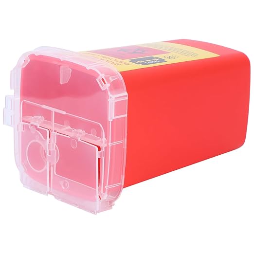 minkissy Razor Disposable Case Blade Recycling Box with Secure Lock Lid Compact 6.06X3.74X3.74In Storage Container for Safe Used Blade Disposal in Barbershop and Salon
