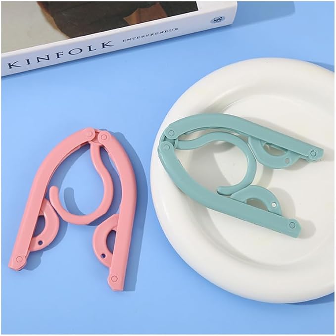 Portable Travel Hangers, Foldable Clothes Drying Rack, 6 Pack | Pastel Green, Pink, Blue, Collapsible Design, Cruise Ship, Plastic Material