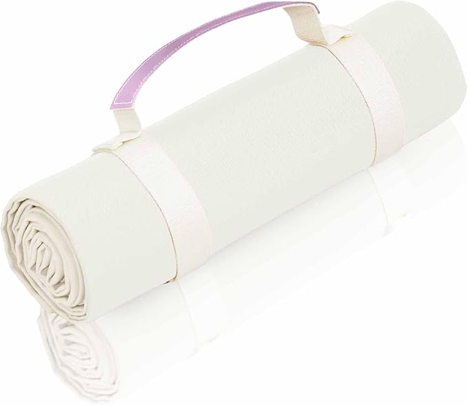 White Picnic Blanket & Beach Mat – Canvas, Machine Washable, Large 4’9” × 6’3”