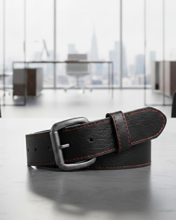 First Mfg Co - Mens Premium Leather Belt With Removable Buckle And Hidden Zipper Money Belt Daily Wear For Pants Perfect Fit