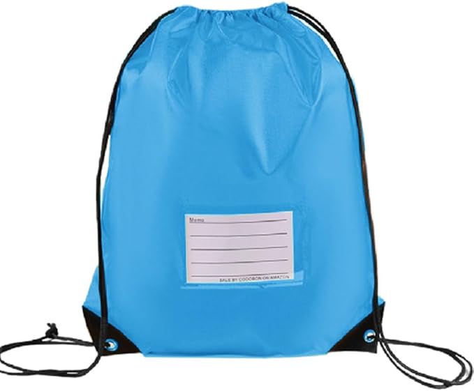 CODOBON 40 Pcs Drawstring Bags,Bulk Draw String Backpack, DIY Gym Sports Cinch Bag Sackpack for Women Men, Sky Blue