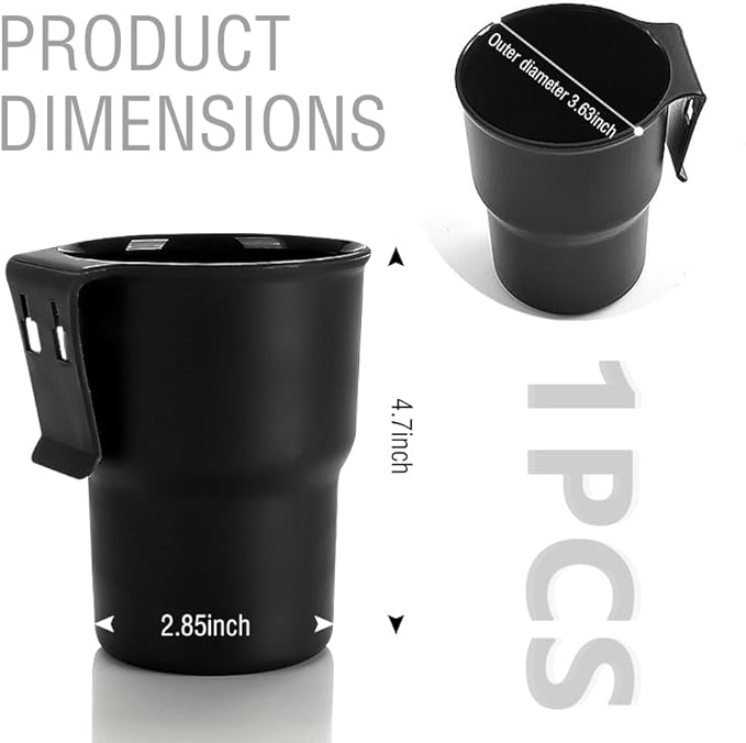 Hanging Cup Holder for Car Air Vents/Windows,Multi-Function Car Cup Holder Organizer/Car Trash Can,Universal Car Window Cup Holders with 2 Hooks Fits Most Cup Types (Black)