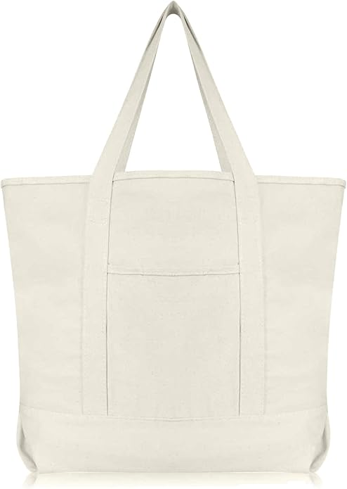 22" Heavy Duty Cotton Canvas Tote Bag (Zippered)