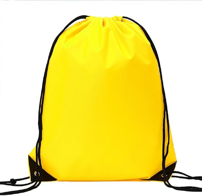 CODOBON 40 Pcs Drawstring Backpack Bulk Draw String Bags Cinch Polyester Bag for Gym Sport, Yellow
