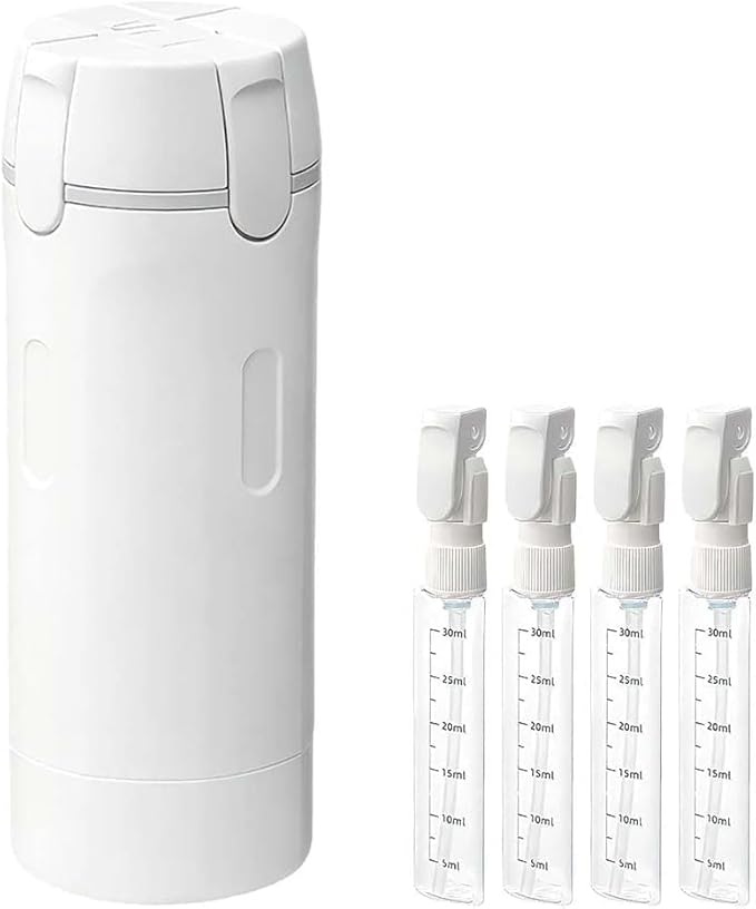 4-in-1 Travel Dispenser Bottle,4 Pack 30ML Travel Bottles for Toiletries, Leak Proof Travel Size Containers (White)