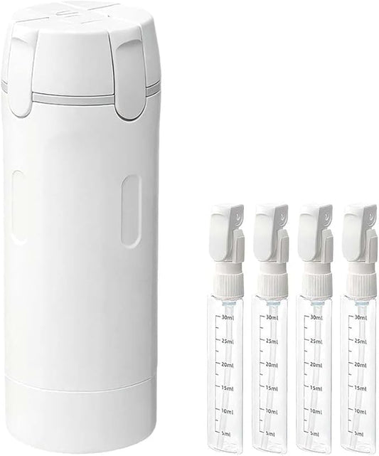 4-in-1 Travel Dispenser Bottle,4 Pack 30ML Travel Bottles for Toiletries, Leak Proof Travel Size Containers (White)