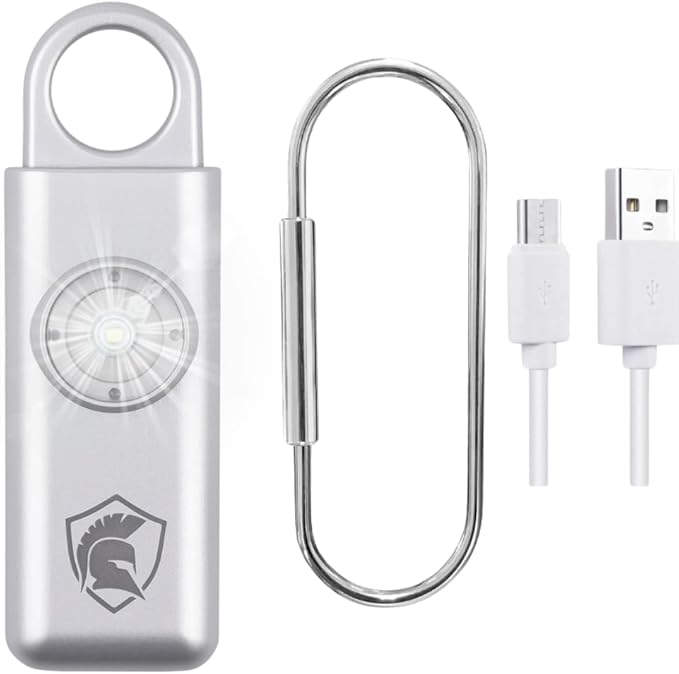 Personal Safety Alarm Rechargeable (Silver)