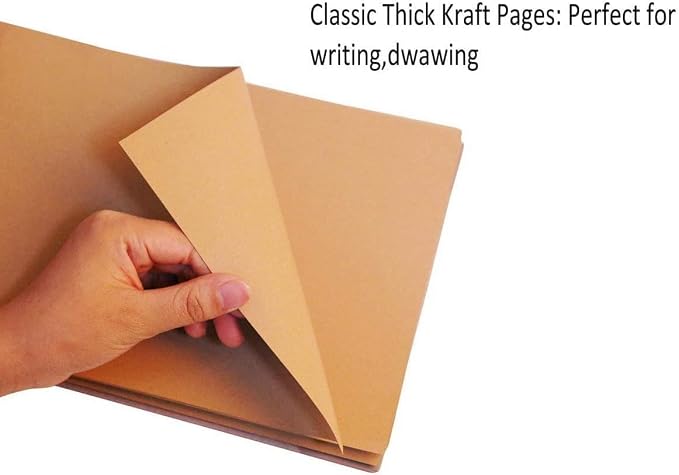 Adventure Book Handcrafted 11.92 x 7.62" Leather-Bound Scrapbook with 80 Pages, Embossed Lettering, Inspired by 'Up', Ideal for Photos, Weddings&Travel Memories Gift Box Included (Leather Scrapbook)