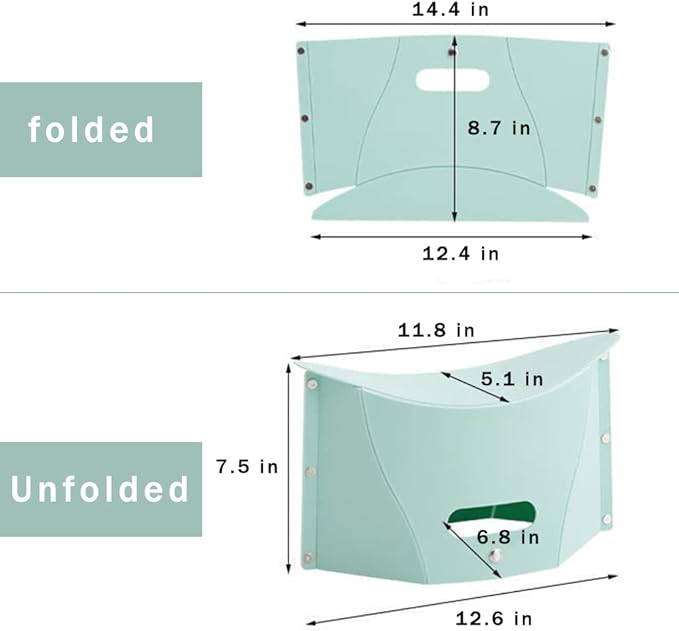Folding Portable Camping Hiking Stool, Lightweight Collapsable Foldable Chair for Travel Gathering BBQ Subway Backpacking Outdoor Squatty Potty Ultralight Mini (Green)