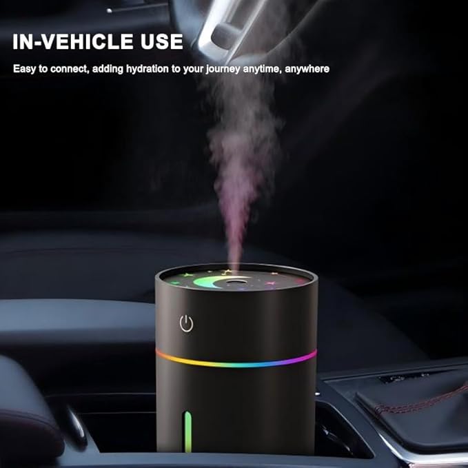 Minhe USB Portable For Mini Humidifier 320ML With Quiet Operation And Dual Spray Modes Featuring LED Night Light For Office, Bedroom, And Travel(Purple)
