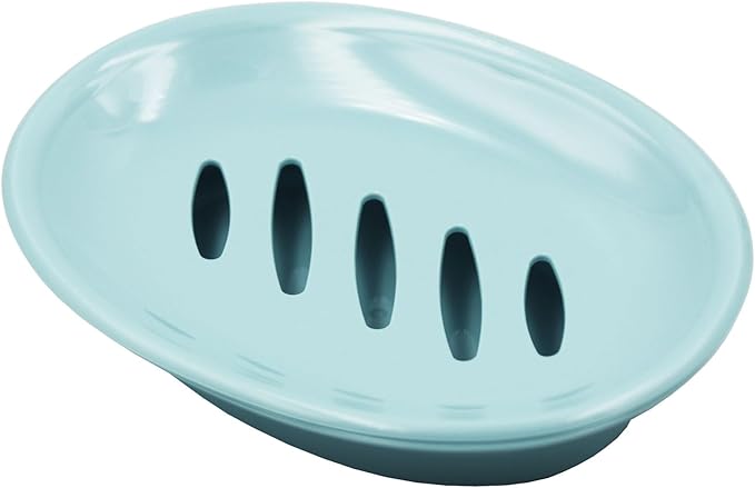2 Pack Plastic Soap Dish with Drain,Sponge Holder,for Shower,Bathroom,Kitchen (Blue)