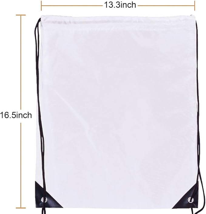 CODOBON 20 Pcs Drawstring Backpack Bulk Draw String Bags Cinch Polyester Bag for Gym Sport, White