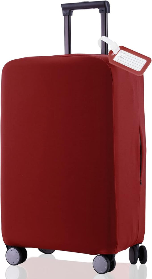 Travel Luggage Cover - Scratch-Resistant Fit 19-31 Inch, Claret (M, 24-25 inch)