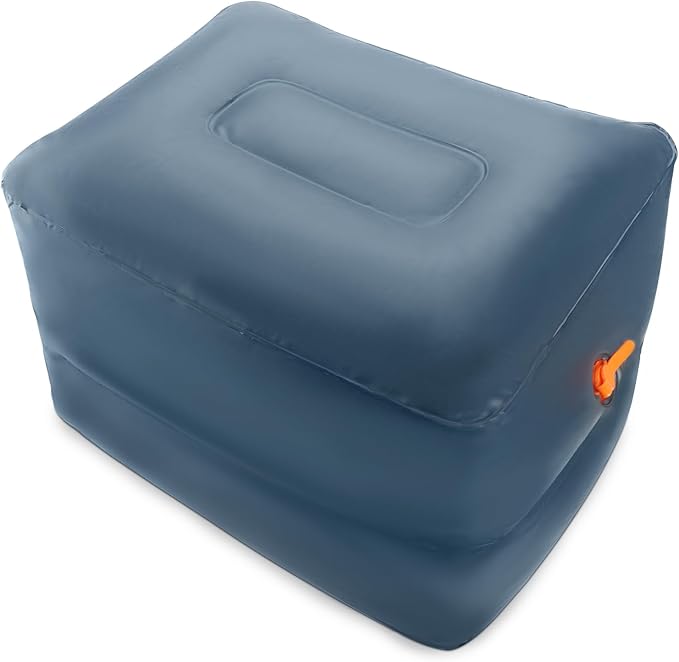 Inflatable Foot Rest Inflatable Travel Foot Rest Pillow Car Seat Footrest for Long Trips Inflatable Stool Compact and Portable Travel Essentials Suitable for Airplane, Car, Home, Office, Campsite