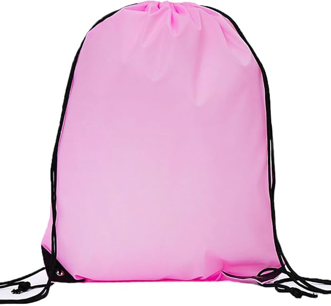 CODOBON 20 Pcs Drawstring Backpack Bulk Draw String Bags Cinch Polyester Bag for Gym Sport, Pink