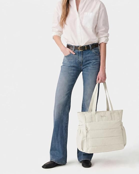 NISHEL Travel Puffy Tote Bag For Women, Ultra-Lightweight Large Tote Purse For Office Day And a Short Weekend Getaway