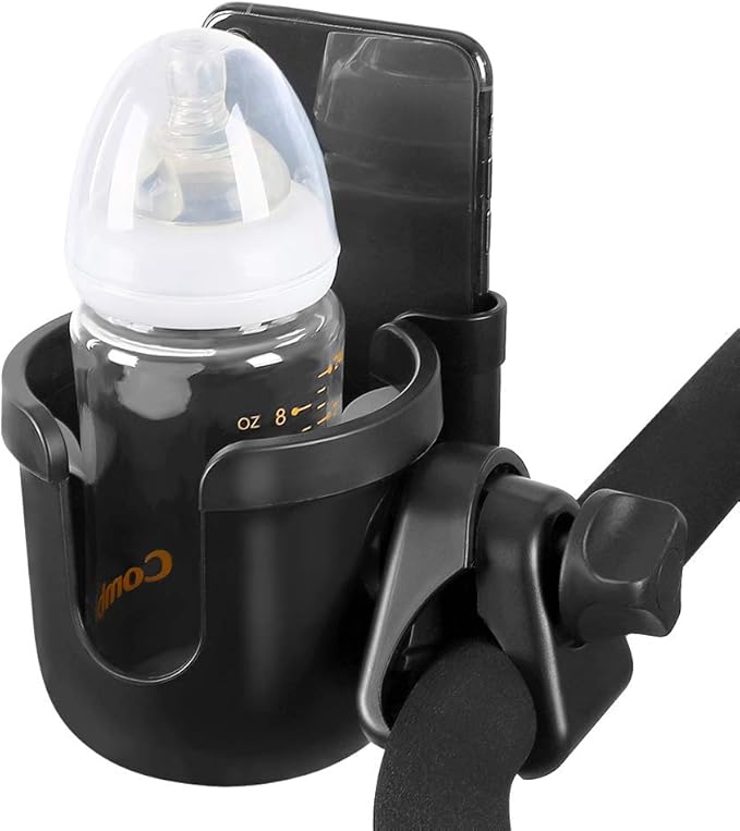 Accmor Stroller Cup Holder with Phone Holder, Bike Cup Holder, Universal Cup Holder for Uppababy Nuna Doona Strollers, 2-in-1 Cup Holder for Walker, Wheelchair, Scooter