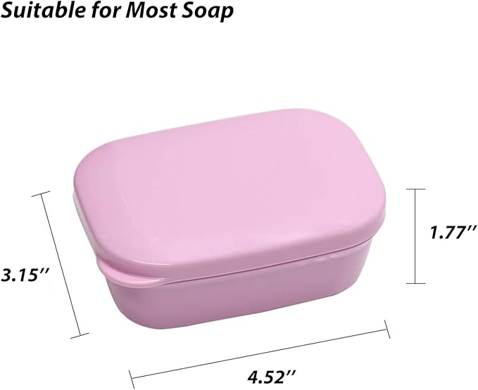 3 Pack Travel Soap Case with Lid, Leakproof Travel Soap Container, Portable Soap Holder with Removable Drain Tray for Home, Bathroom, Hiking, Camping, Outdoor (Blue, Pink, Green-n)