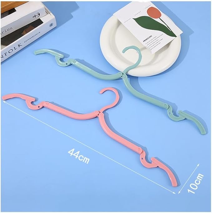 Portable Travel Hangers, Foldable Clothes Drying Rack, 6 Pack | Pastel Green, Pink, Blue, Collapsible Design, Cruise Ship, Plastic Material
