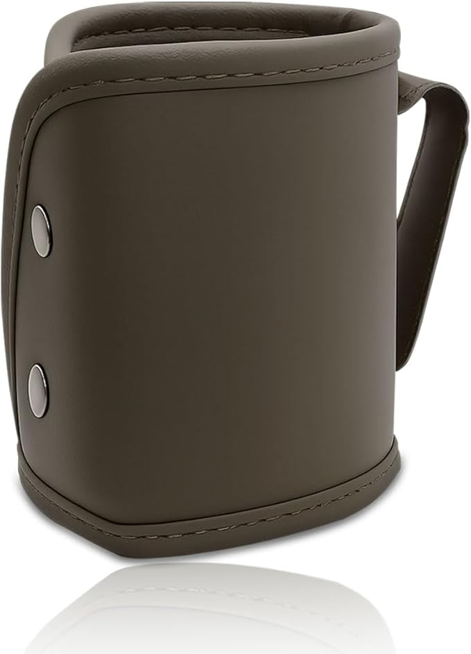 YoRise Car Door Cup Holder, Scratch-Resistant Clip-On Leather Auto Seat Side Water Bottle Holder, Universal Vehicle Interior Hanging Storage Organizer Accessories for Truck Sedan SUV (Brown)