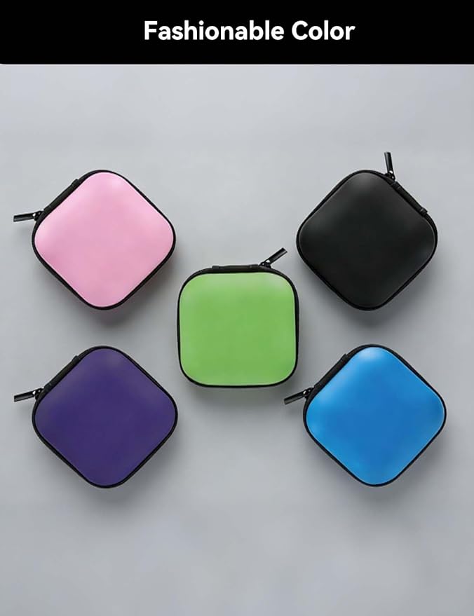 MAS CARNEY Earphone Case, Headphone Earbud Hard Protective Carrying earplug Case Bag for Wired Earphones MP3 Small Items