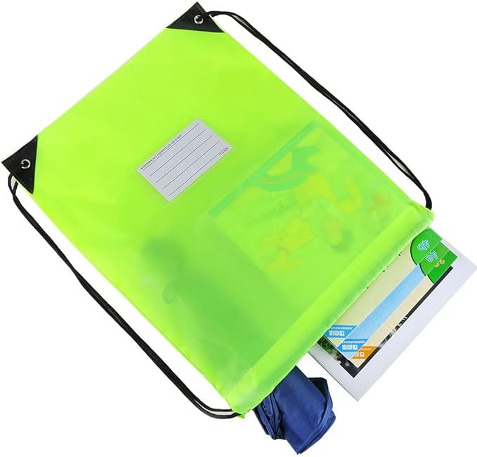 CODOBON 20 Pcs Drawstring Bags,Bulk Draw String Backpack, DIY Gym Sports Cinch Bag Sackpack for Women Men, Fluorescent Green