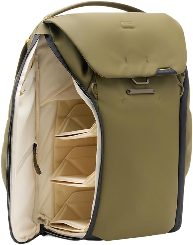 Peak Design Everyday Backpack 20L, Kelp, MagLatch Top, Dual Side Access, FlexFold Dividers, Fits 15" Laptop, For Camera Carry, Daily Commutes or Travel, Versatile Backpack for Men and Women
