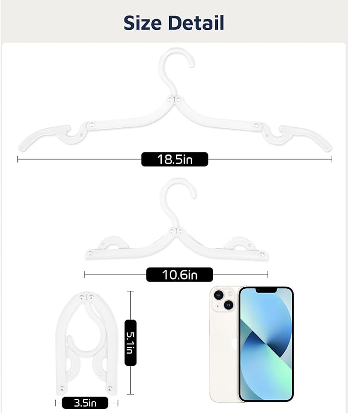 30 Pcs Travel Hangers, Cruise Ship Essentials Foldable Hangers Plastic Travel Essentials, Portable Cruises Must Haves 2026 for Suitcase, RV Camping Airplane Europe Vacation Essential, White