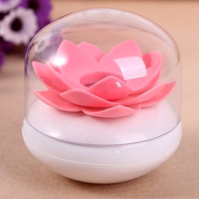 2-Pack Lotus Flowers Cotton Swab Holder, Small Q-Tips Toothpicks Storage Organizer,Bathroom Vanity Canister(Green+Pink)