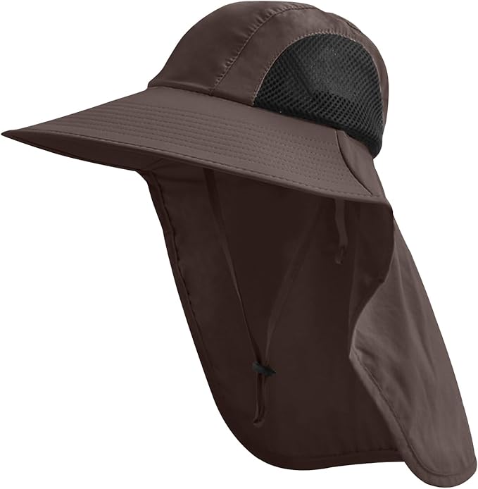 Sun Hat for Men Women with Neck Flap,UPF 50+ UV Protective Hiking Fishing Hats,Wide Brim Sun Hat for Women&Men