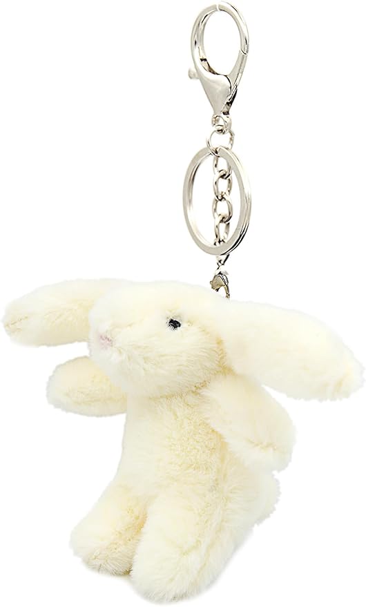 Miokkley Cute Bunny Plush Keychain for Backpack, 3.5" Inch Mini Rabbit Keychain Purse Charm Pendant Gift for Women