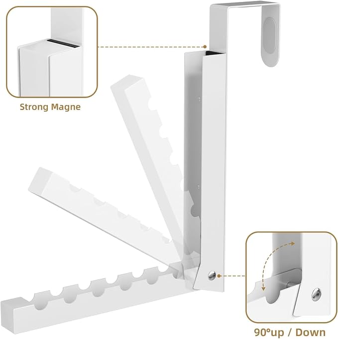 2-Pack Over The Door Hanger Foldable Clothes Drying Rack, Collapsible Hanging Coat Rack for Laundry Room & Bedroom, Space-Saving Compact Foldable Portable Clothing Hanger Hook