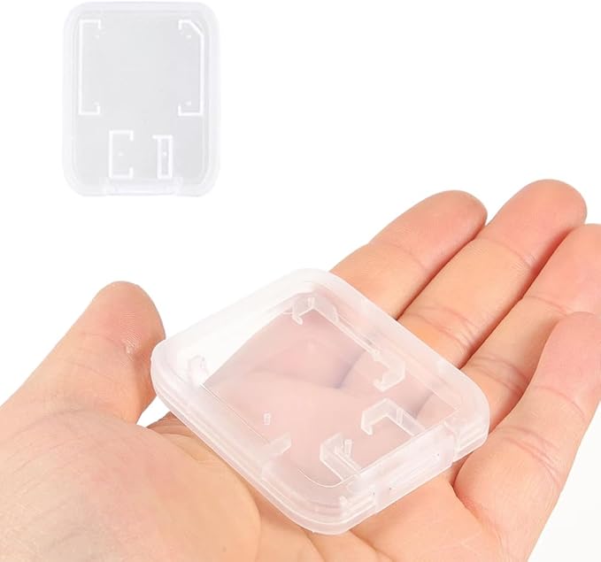 Pack of 10 Clear Plastic Memory Card Case Storage Boxes Compatible with SD SDHC SDXC Micro SD T-Flash Card (Memory Card Not Included)