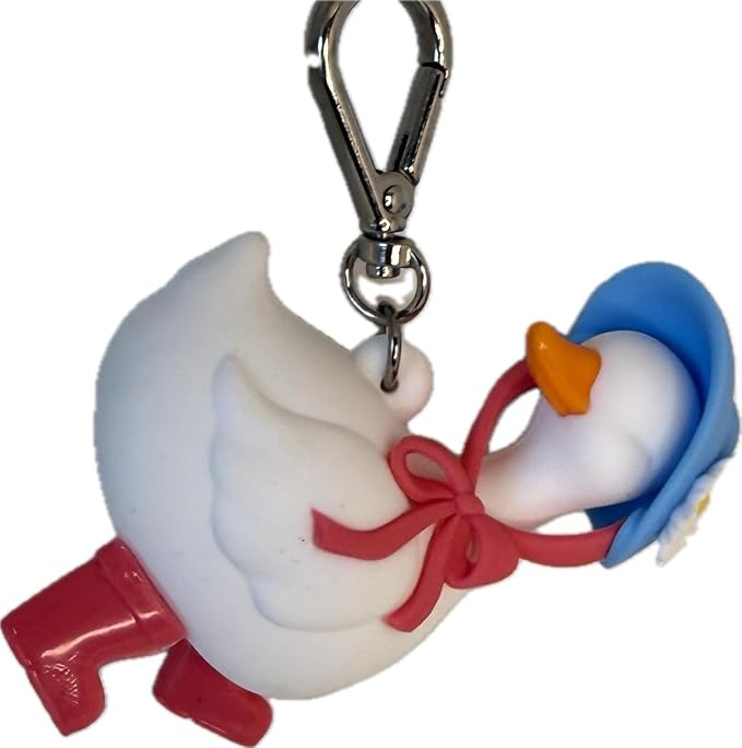 Bath and Body Works Prairie Goose with Blue Hat with Pink Bow and a White Daisy PocketBac Hand Sanitizer Holder