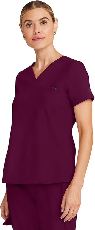 Healing Hands Women's Tops V-Neck Scrub Top Tuck-in with Welt Chest Pocket HH755