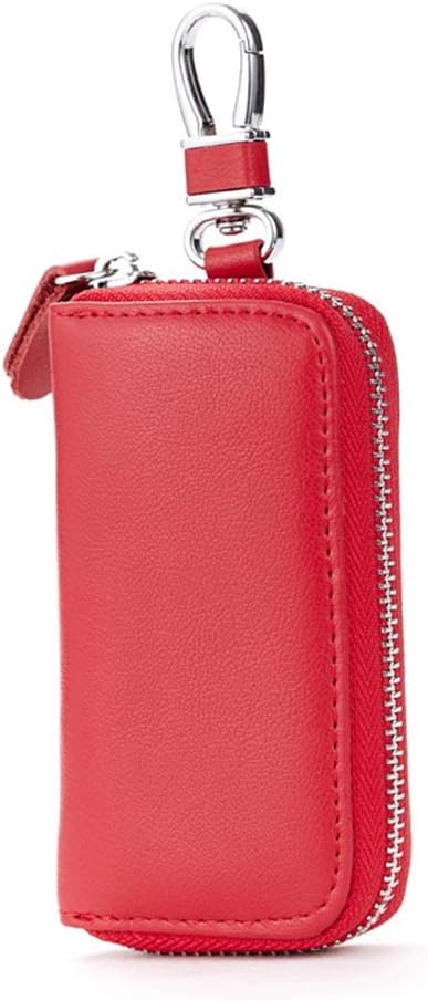 Genuine Leather Key Holder Bag with 2 Card Slot & 6 Hooks & 1 Access Card,Key Case Car Key Holder Wallet for Men Women