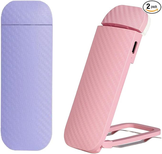 HEMONNKAM Book Reading Light, 2 Pack Rechargeable Clip on Booklight, Eye Caring 3 Color Temperatures & 5 Brightness Levels, Night Use for Bed, Long Lasting, Reading at Night in Bed, Purple+Pink