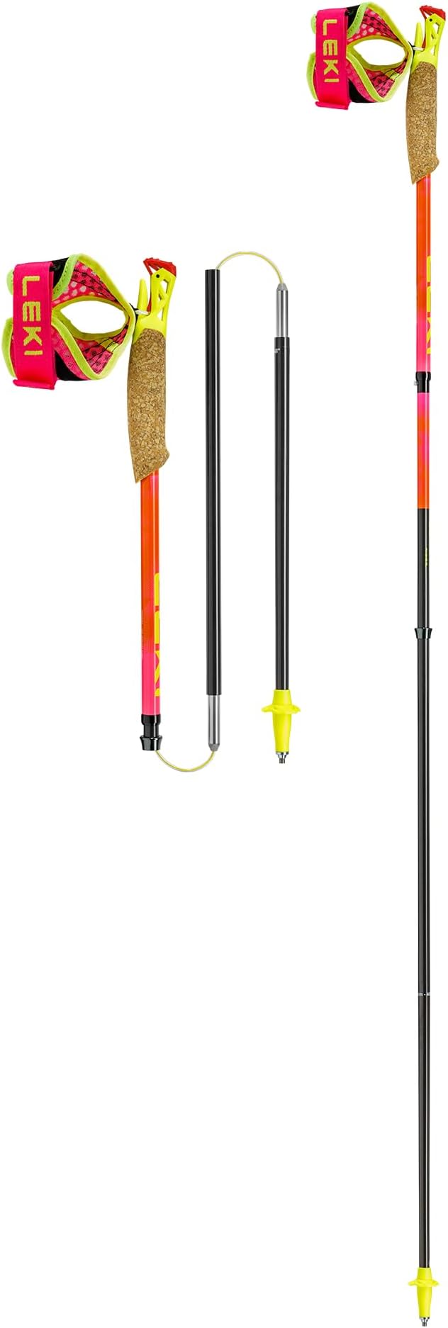 LEKI Ultratrail FX.One Superlite Trekking Poles - Carbon Foldable Ultralight Poles for Hiking & Trail Running
