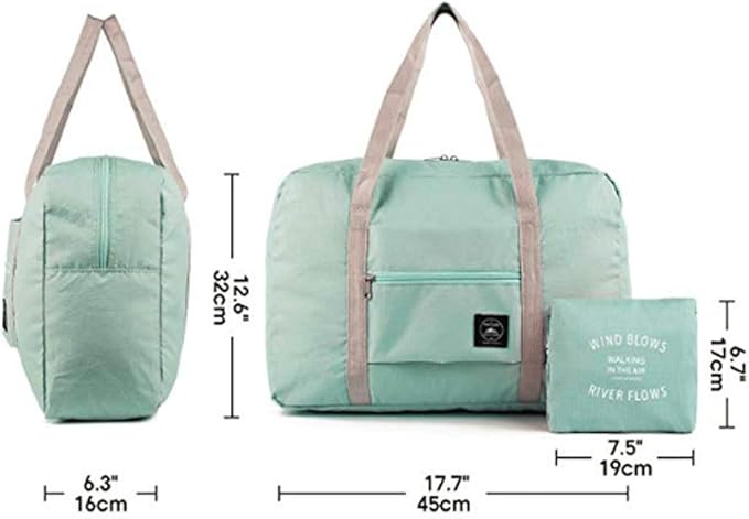 2 Pack Travel Duffle Bag, For Spirit Airlines Personal Item Bag,Travel Duffel Bag Weekender Bags Underseat (Lightweight Foldable) Carry-on Luggage (Pink& Blue)