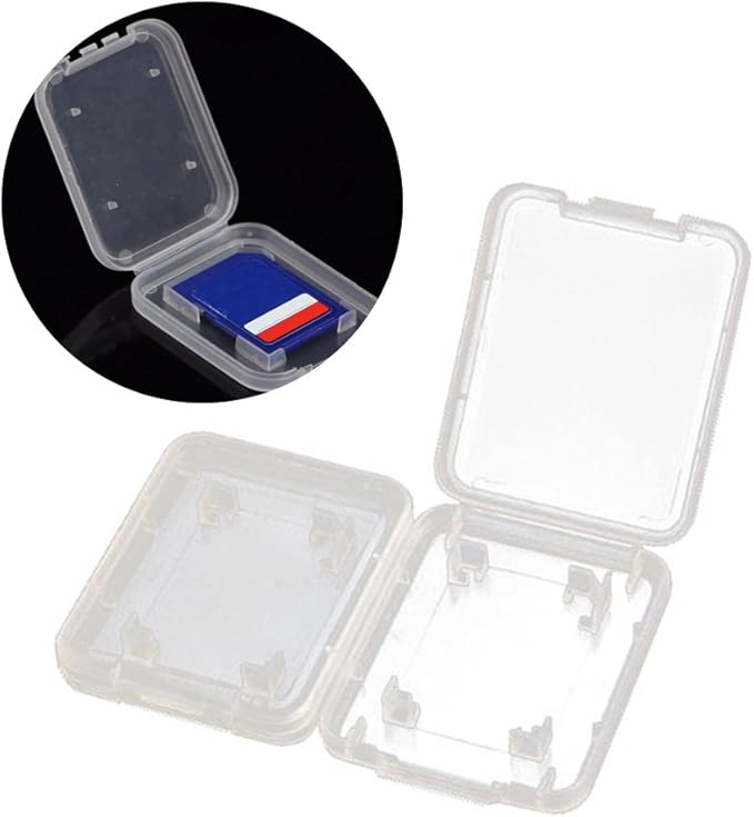 Plastic Memory Card Storage Case Compatible with SD MMC/SDHC PRO Duo White (20 PCS)