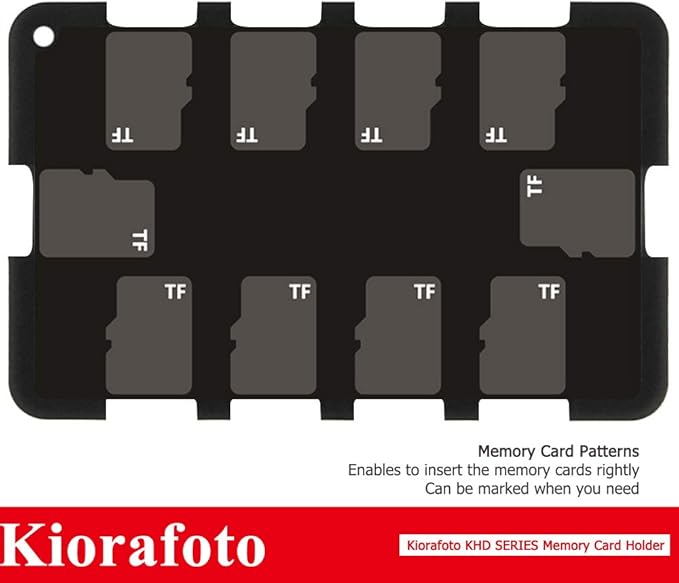Kiorafoto KHD-MSD10 Easy Carry 10 Slots Slim Credit Card Size Lightweight Portable TF MSD Microsd Memory Card Case Storage Keeper Holder for 10 TF MSD Microsd Microsdhc Microsdxc Memory Cards Oganizer