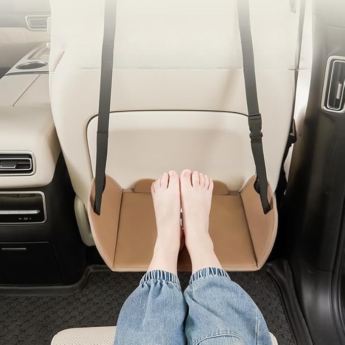 Cute Bear Design Portable Pedal, Airplane Footrest、Car Rear seat Footrest,Foot Hammock for Airplane and Road Travel Accessories,Suitable for Adults and Children
