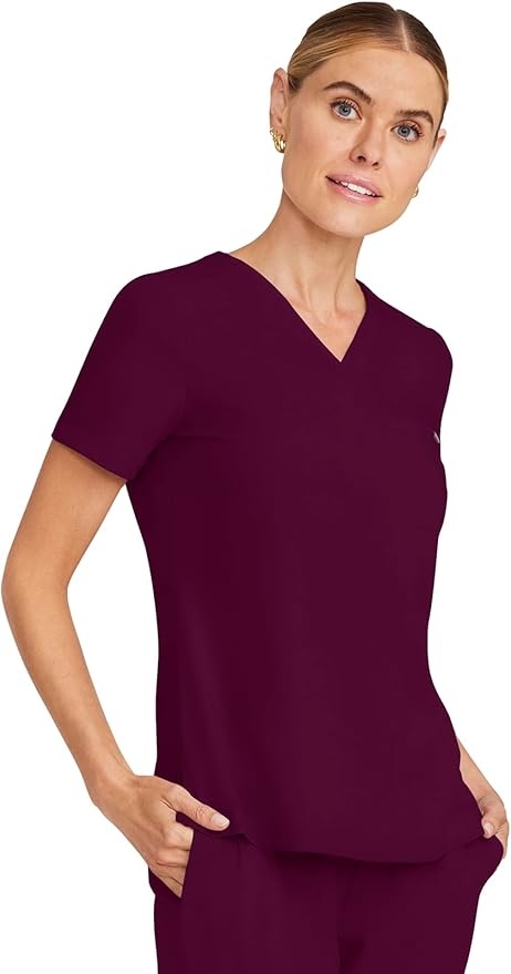 Healing Hands Women's Tops V-Neck Scrub Top Tuck-in with Welt Chest Pocket HH755