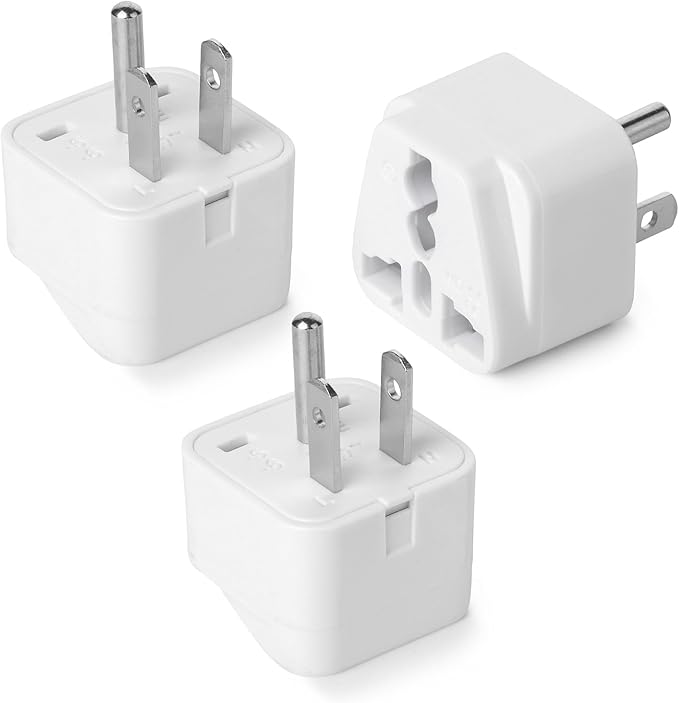 Bates Universal 3-Pack Travel Adapter: UK to US/European to American Plug Adaptor