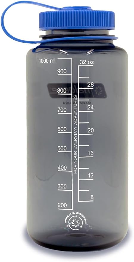 Nalgene 32 oz Wide Mouth Water Bottle | BPA-Free, Durable & Leak Proof, Lightweight Bottle for Hiking & Gym, Work & Travel